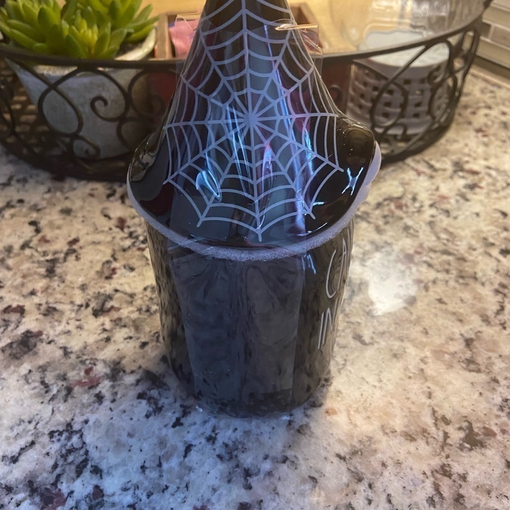 Rae Dunn caught in your web lidded mug, ceramic, Halloween - Picture 3 of 4